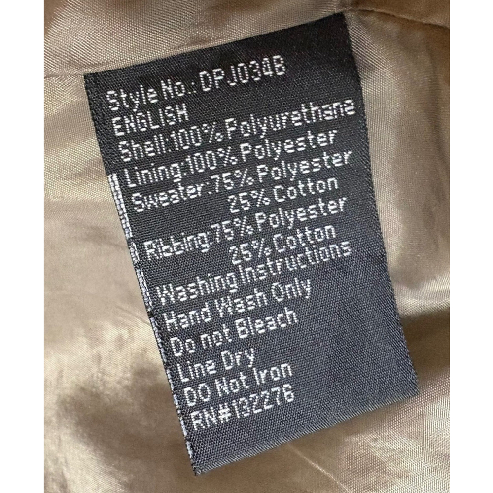 LA Coalition Hooded Leather Jacket Light Green Zip Up Sweatshirt Style Small - Picture 4 of 6